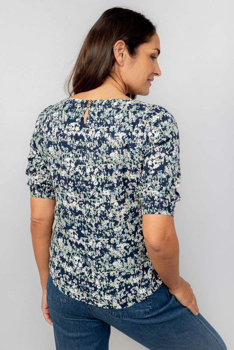 Lily & Me Meadow Top Ditsy Print Navy