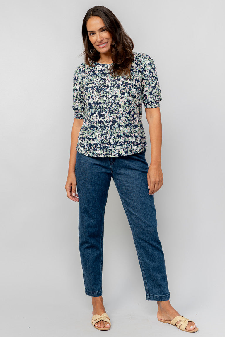 Lily & Me Meadow Top Ditsy Print Navy