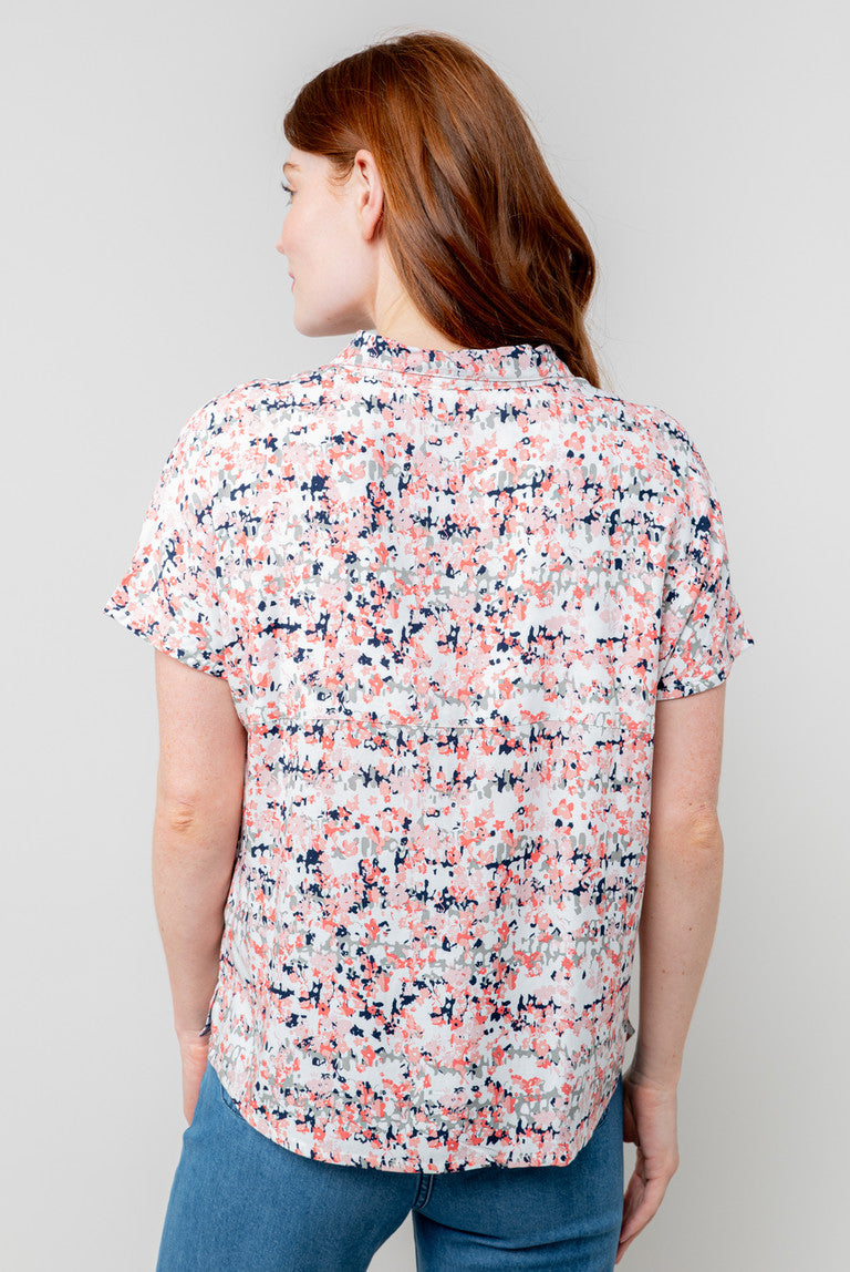 Lily & Me Saltgrass Shirt Ditsy Print White