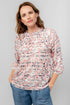 Lily & Me Zoe Keyhole Neck Blouse Ditsy Print White