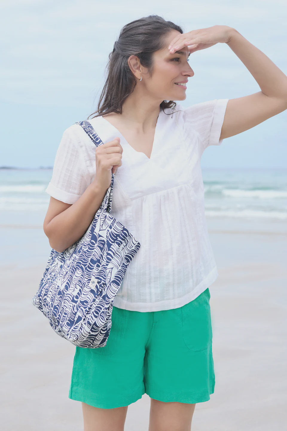 Lily & Me Myrtle Organic Textured Cotton Top White