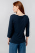 Lily & Me Monica Top 3/4 Sleeve Plain Navy