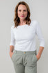 Lily & Me Monica Top 3/4 Sleeve Plain White