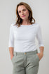 Lily & Me Monica Top 3/4 Sleeve Plain White