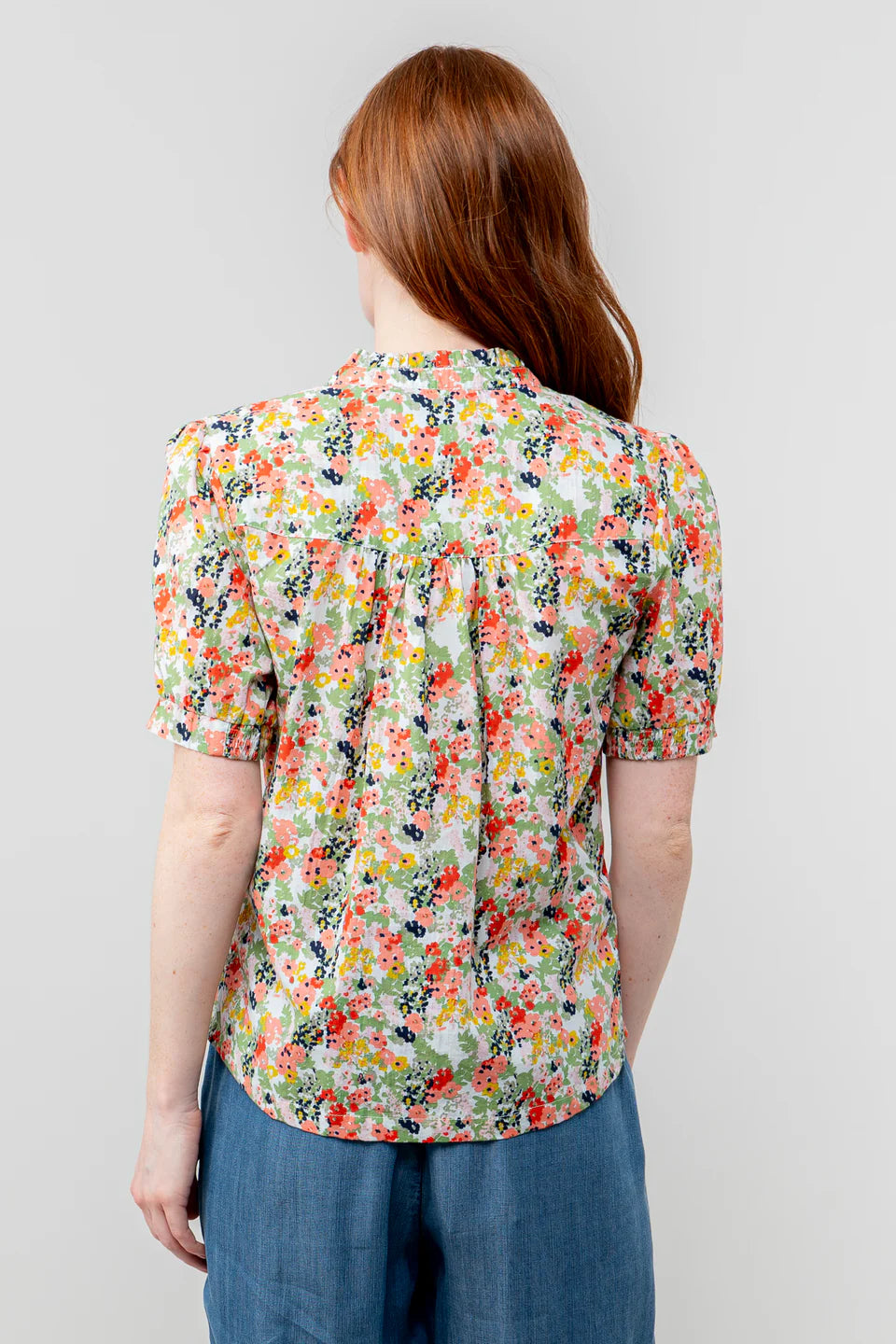 Lily & Me Ceris Organic Cotton Ditsy Print Blouse Mayflower White