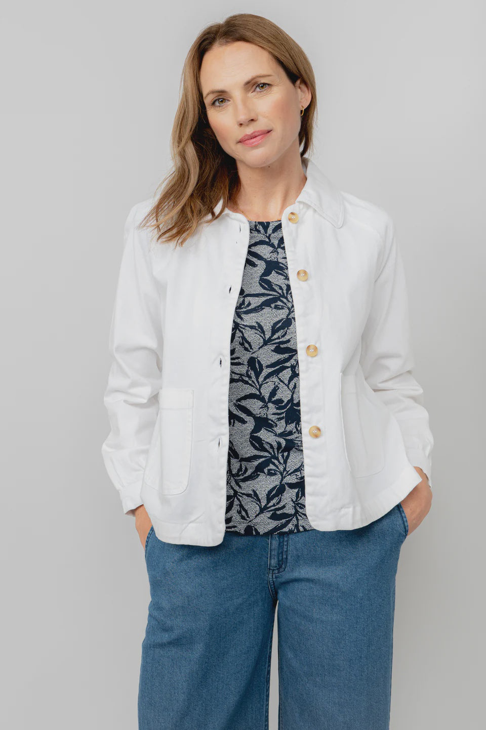 Lily & Me Kynance Stretch Twill Jacket White