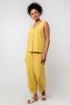 Lily & Me Allium Linen Blend Buttoned Vest Ochre
