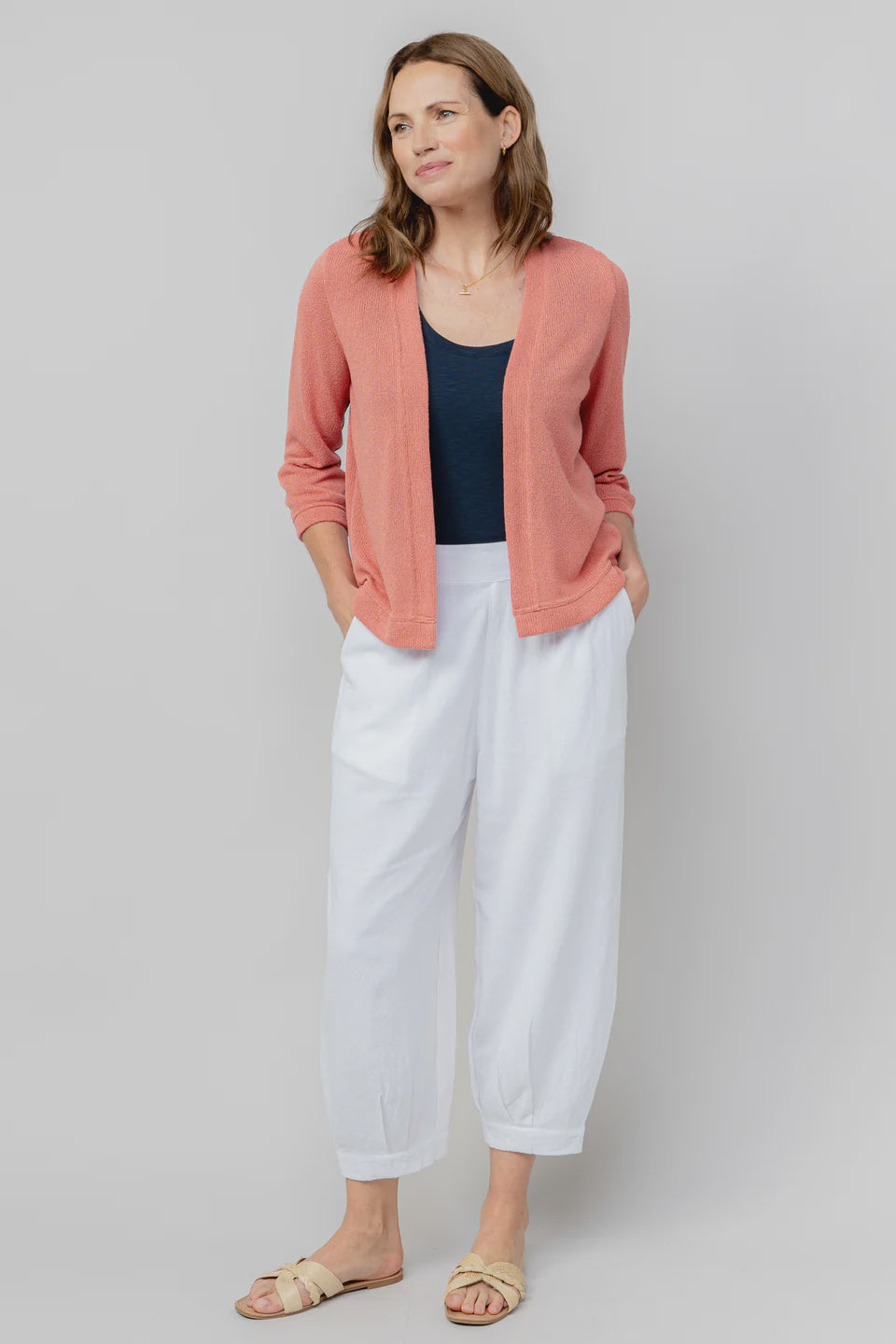 Lily & Me Sail Trouser Plain Linen White