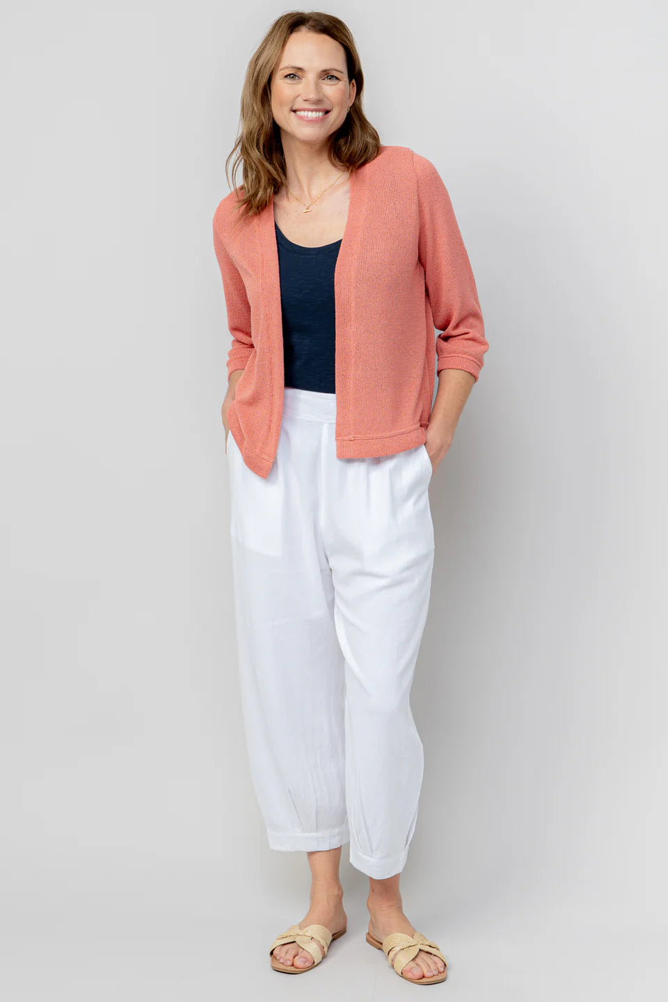 Lily & Me Sail Trouser Plain Linen White