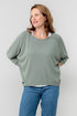 Lily & Me Laburnum Knitted Batwing Top Sage