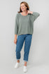 Lily & Me Laburnum Knitted Batwing Top Sage