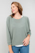 Lily & Me Laburnum Knitted Batwing Top Sage