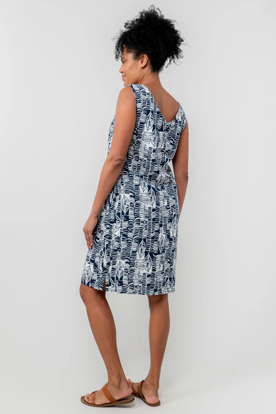 Lily & Me Laynie Sleeveless Linen Sun Dress Navy