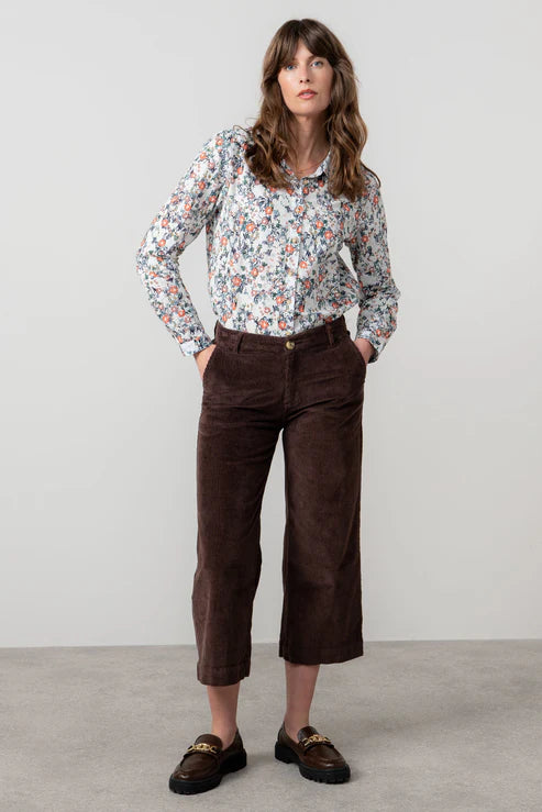 Lily & Me Patsy 100% Organic Cotton Shirt Feather Ditsy Ecru