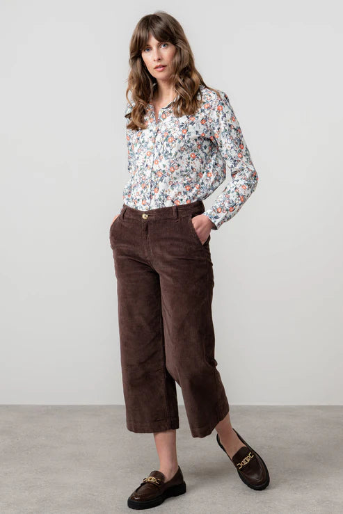 Lily & Me Patsy 100% Organic Cotton Shirt Feather Ditsy Ecru