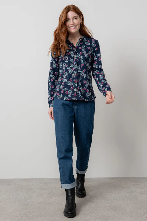 Lily & Me Bowbridge 100% Organic Cotton Shirt Foliage Navy