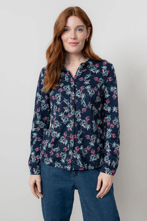 Lily & Me Bowbridge 100% Organic Cotton Shirt Foliage Navy