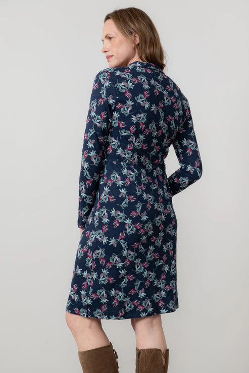 Lily & Me Elmore 100% Organic Cotton Dress Foliage Navy