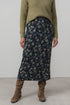 Lily & Me Melissa Printed Knit Midi Skirt Budling Navy