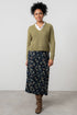 Lily & Me Melissa Printed Knit Midi Skirt Budling Navy