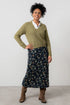 Lily & Me Melissa Printed Knit Midi Skirt Budling Navy