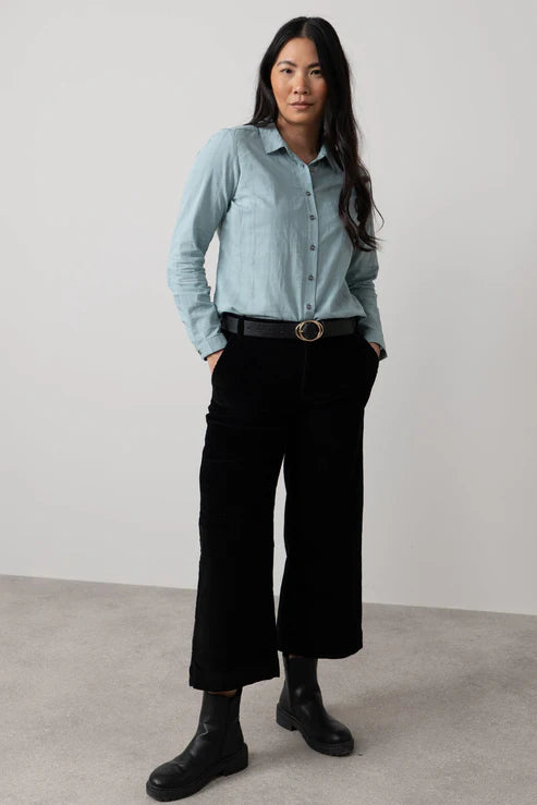 Lily & Me Patsy Organic Cotton Check Shirt Ice Blue