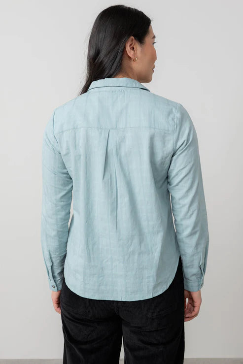 Lily & Me Patsy Organic Cotton Check Shirt Ice Blue