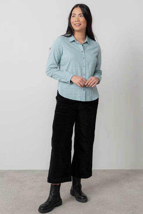 Lily & Me Patsy Organic Cotton Check Shirt Ice Blue