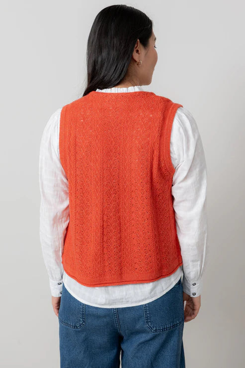 Lily & Me Marly Pointelle Knit Tank Red