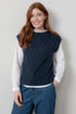 Lily & Me Wallace Pointelle Knit Tank Navy