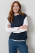 Lily & Me Wallace Pointelle Knit Tank Navy
