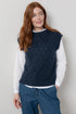 Lily & Me Wallace Pointelle Knit Tank Navy