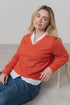 Lily & Me Woodchester V-Neck Boxy Knit Jumper  Red