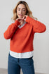 Lily & Me Woodchester V-Neck Boxy Knit Jumper  Red