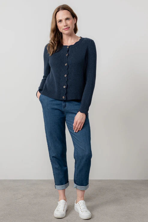 Lily & Me Layla Pointelle Knit Cardigan Ice Blue