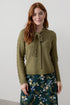Lily & Me Elise Tie Neck Pointelle Jumper Moss