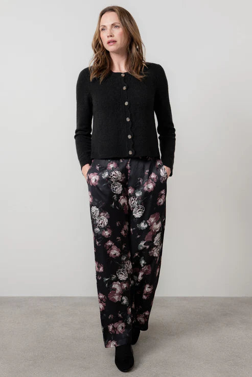 Lily & Me Imogen Pointelle Knit Cardigan Black