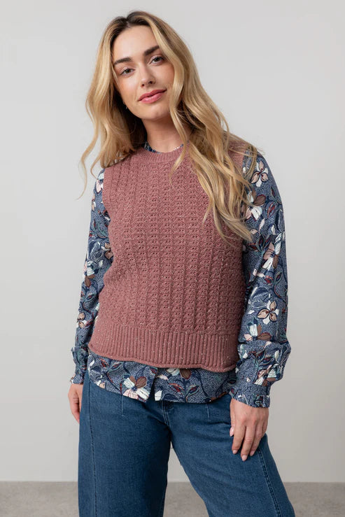 Lily & Me Eva Tank Fleck Knit Antique Rose