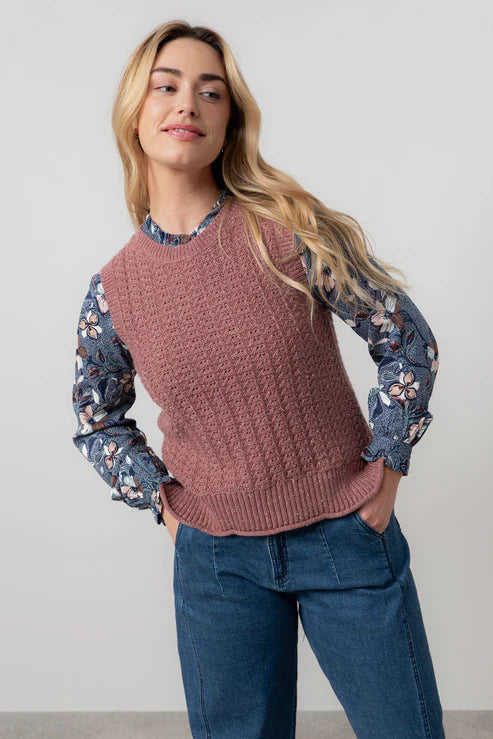 Lily & Me Eva Tank Fleck Knit Antique Rose
