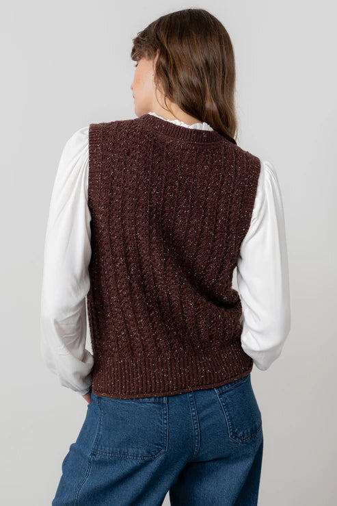 Lily & Me Eva Tank Fleck Knit Chocolate