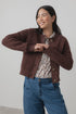 Lily & Me June Rib Cardigan Fleck Knit Chocolate