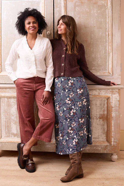 Lily & Me June Rib Cardigan Fleck Knit Chocolate