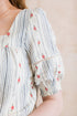 Lily & Me Poppy Embroidered Stripe Blouse Ecru