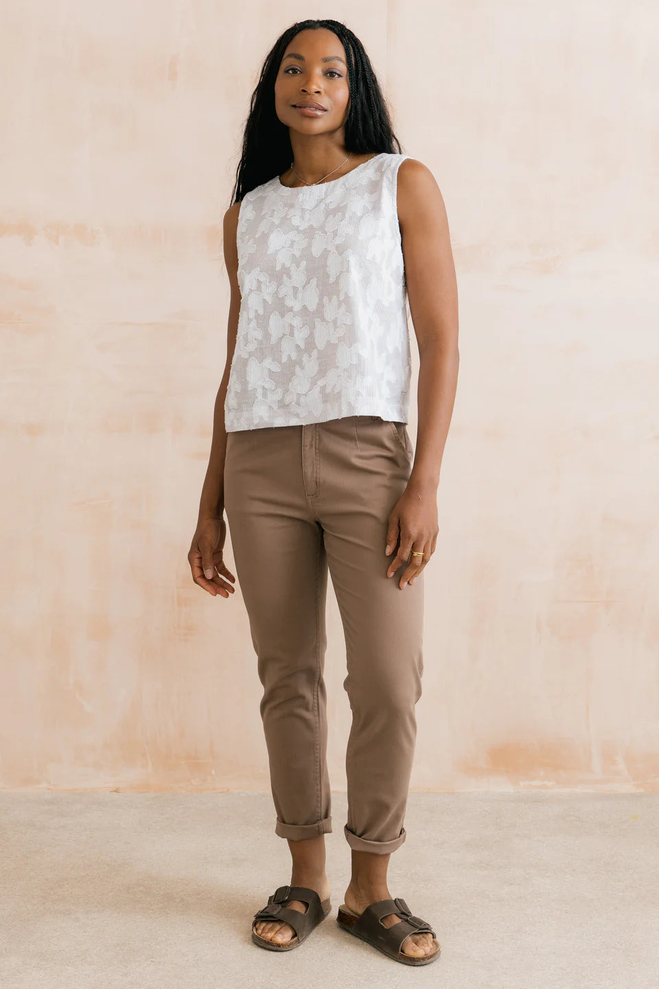 Lily & Me Cora Vest Pinstripe Mocha
