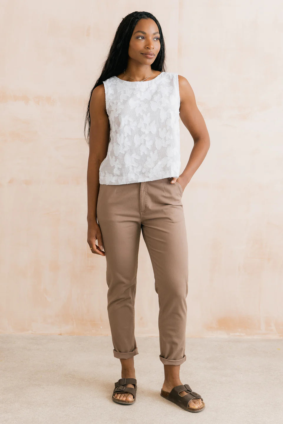 Lily & Me Cora Vest Pinstripe Mocha