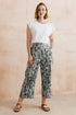 Lily & Me Greta Highline Print Cropped Trousers Mocha