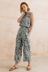 Lily & Me Greta Highline Print Cropped Trousers Mocha