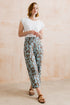 Lily & Me Greta Highline Print Cropped Trousers Mocha