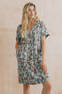 Lily & Me Vine Linen Blend Dress Highline Print Mocha