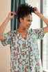 Lily & Me Vine Linen Blend Dress Highline Print Mocha